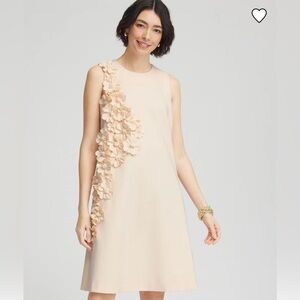 Chico’s Flower Dress NWT sz 1 Crème
